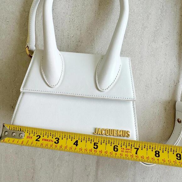 JACQUEMUS The Chiquito Soft  White Leather Handbag / Shoulder Bag - Picture 8 of 13